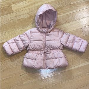 Adorable pink coat with bow detail